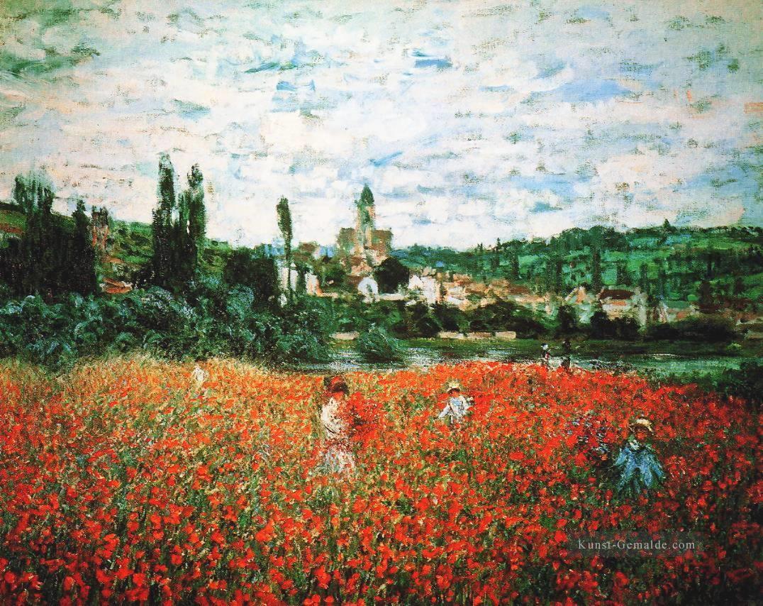 Mohnfeld bei Vétheuil Claude Monet impressionistische Blumen Ölgemälde